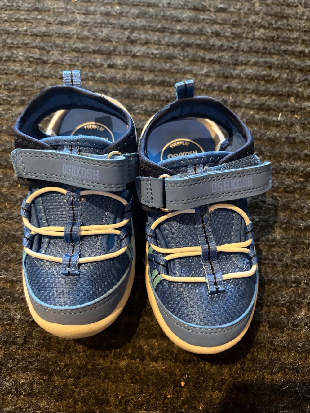 OshKosh B'gosh Navy and Light Blue Kids Sneakers with Hook-and-Loop Strap